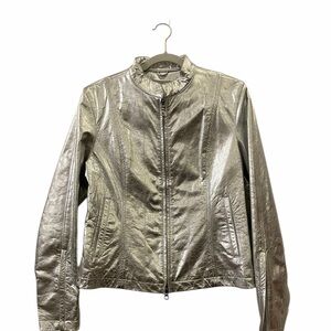 Wilsons Leather Shimmering Silver Jacket